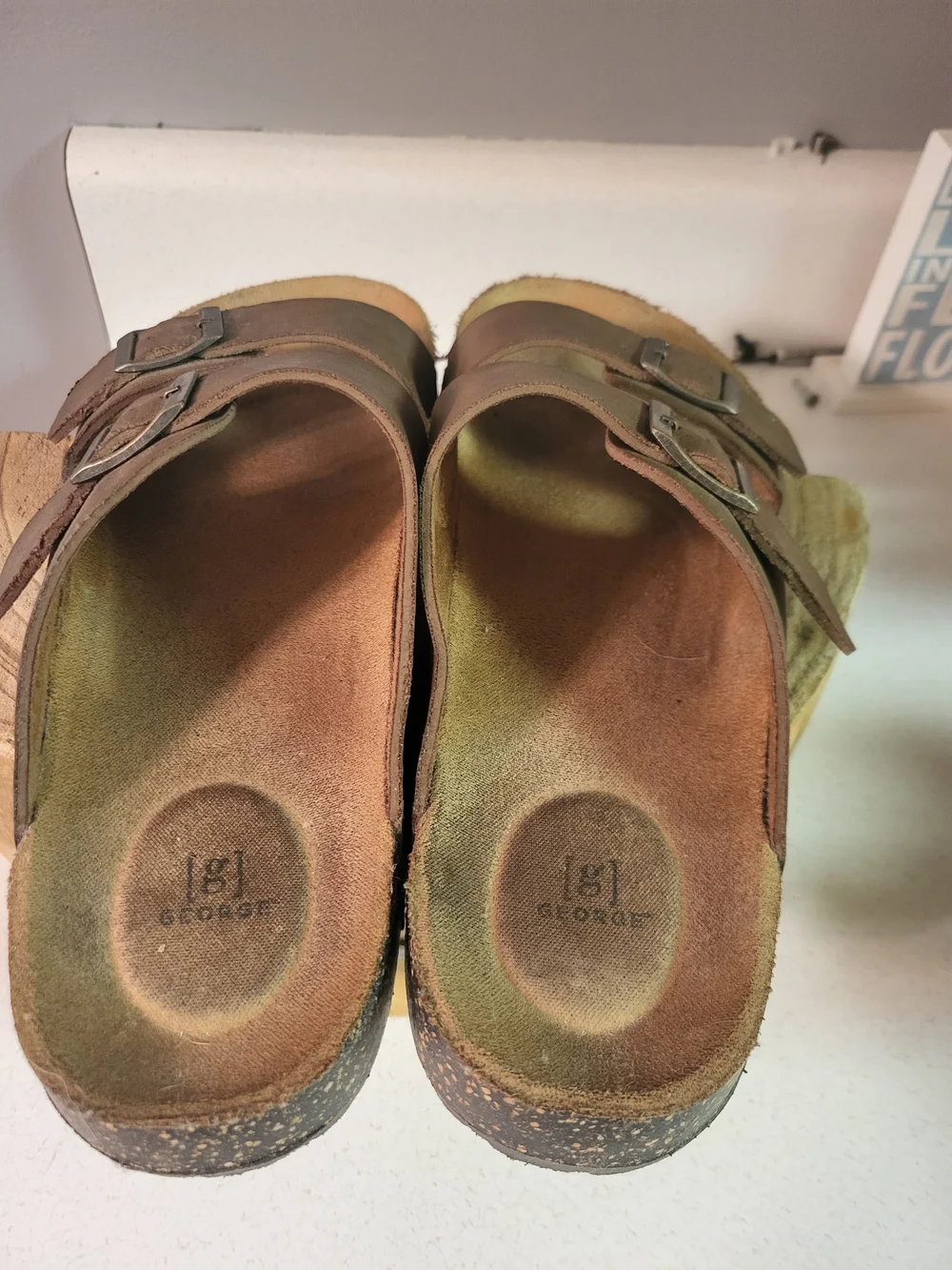George Brown Double-Buckle Men's Slide Sandals